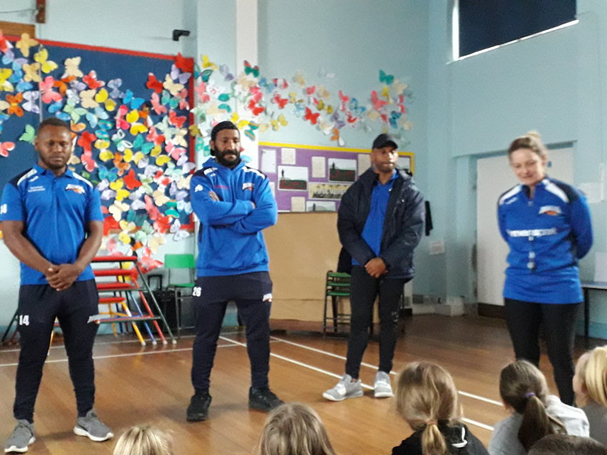 Image of Year 4 visit from Barrow Raiders
