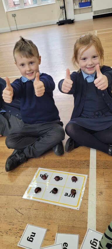 Image of Year 1 go bonkers for phonics conkers!
